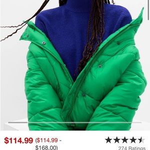 Women’s Kelly Green Big Puff Cropped Jacket